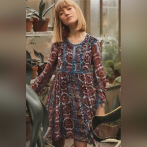 Anthropologie Multicolor Floral Mini Dress